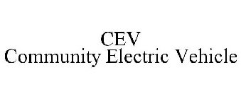 CEV COMMUNITY ELECTRIC VEHICLE