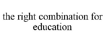 THE RIGHT COMBINATION FOR EDUCATION