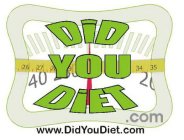 DID YOU DIET.COM WWW.DIDYOUDIET.COM