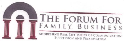 THE FORUM FOR FAMILY BUSINESS ADDRESSING REAL-LIFE ISSUES OF COMMUNICATION SUCCESSION AND PRESERVATION