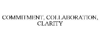 COMMITMENT, COLLABORATION, CLARITY