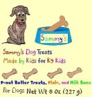 SAMMY'S SAMMY'S DOG TREATS MADE BY KIDS FOR K9 KIDS P-NUT BUTTER TREATS, PLAIN, AND MILK BONE FOR DOGS NET WT 8 OZ (227 G)