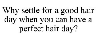 WHY SETTLE FOR A GOOD HAIR DAY WHEN YOU CAN HAVE A PERFECT HAIR DAY?