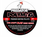 PREDATOR POLYMAG 200 PIECES PREMIUM HUNTING PELLETS .22 CALIBER YOU DONT PLAY WITH THESE! THE HOLLOW HEAD DESIGN WITH SHARP POLYMER TIP OFFERS MATCH GRADE ACCURACY WITH INCOMPARABLE PENETRATION AND EX
