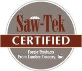 SAW-TEK CERTIFIED FOREST PRODUCTS FROM LUMBER COUNTRY, INC.