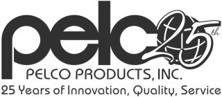 PELCO 25TH PELCO PRODUCTS, INC. 25 YEARS OF INNOVATION, QUALITY, SERVICE