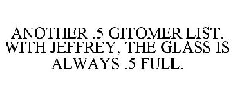 ANOTHER .5 GITOMER LIST. WITH JEFFREY, THE GLASS IS ALWAYS .5 FULL.