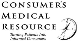 CONSUMER'S MEDICAL RESOURCE TURNING PATIENTS INTO INFORMED CONSUMERS