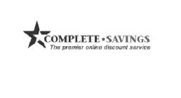 COMPLETE · SAVINGS THE PREMIER ONLINE DISCOUNT SERVICE