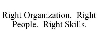 RIGHT ORGANIZATION. RIGHT PEOPLE. RIGHT SKILLS.