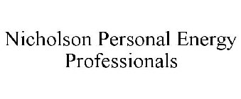 NICHOLSON PERSONAL ENERGY PROFESSIONALS