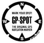 MARK YOUR SPOT! N W E S GP-SPOT THE ORIGINAL GPS NAVIGATION MARKER GP-SPOT.COM