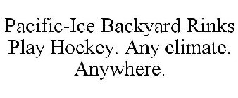 PACIFIC-ICE BACKYARD RINKS PLAY HOCKEY. ANY CLIMATE. ANYWHERE.