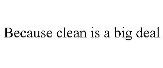 BECAUSE CLEAN IS A BIG DEAL