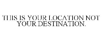 THIS IS YOUR LOCATION NOT YOUR DESTINATION.