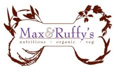 MAX & RUFFY'S NUTRITIOUS · ORGANIC · VEG