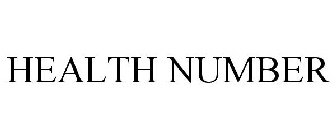 HEALTH NUMBER