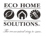 ECO HOME SOLUTIONS INC. THE ECONOMICAL WAY TO SAVE.