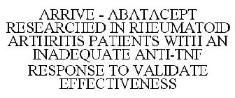 ARRIVE - ABATACEPT RESEARCHED IN RHEUMATOID ARTHRITIS PATIENTS WITH AN INADEQUATE ANTI-TNF RESPONSE TO VALIDATE EFFECTIVENESS