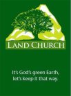 LAND CHURCH IT'S GOD'S GREEN EARTH, LET'S KEEP IT THAT WAY.