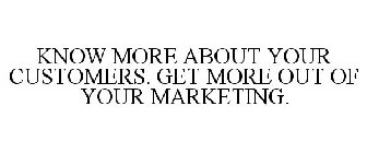 KNOW MORE ABOUT YOUR CUSTOMERS. GET MORE OUT OF YOUR MARKETING.