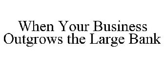 WHEN YOUR BUSINESS OUTGROWS THE LARGE BANK