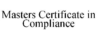 MASTERS CERTIFICATE IN COMPLIANCE