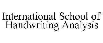 INTERNATIONAL SCHOOL OF HANDWRITING ANALYSIS