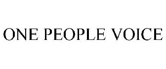 ONE PEOPLE VOICE