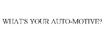 WHAT'S YOUR AUTO-MOTIVE?
