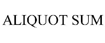 ALIQUOT SUM