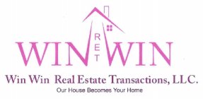 WIN WIN RET WIN WIN REAL ESTATE TRANSACTIONS, LLC. OUR HOUSE BECOMES YOUR HOME