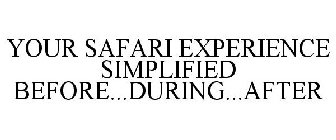YOUR SAFARI EXPERIENCE SIMPLIFIED BEFORE...DURING...AFTER