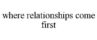 WHERE RELATIONSHIPS COME FIRST