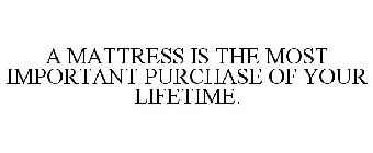 A MATTRESS IS THE MOST IMPORTANT PURCHASE OF YOUR LIFETIME.
