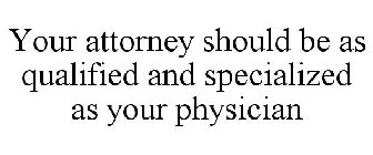 YOUR ATTORNEY SHOULD BE AS QUALIFIED AND SPECIALIZED AS YOUR PHYSICIAN