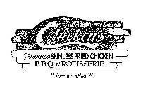 CHICKEN'S FAMOUS SKINLESS FRIED CHICKEN B.B.Q. & ROTISSERIE 