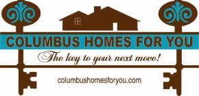 COLUMBUS HOMES FOR YOU THE KEY TO YOUR NEXT MOVE! COLUMBUSHOMESFORYOU.COM