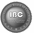 IBC INTERNATIONAL BOARD OF COACHING STANDARD & GUIDELINES COACHING APPLICATION