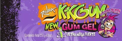 ROLDA K-KGUM GRAPE PUNCH NEW GUM ULTRA MEGA FUERTE CONTENIDO NETO 250 G (8.8OZ.)