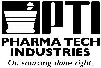 PTI PHARMA TECH INDUSTRIES OUTSOURCING DONE RIGHT.