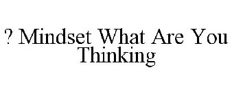 ? MINDSET WHAT ARE YOU THINKING