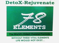 78 ELEMENTS DETOX-REJUVENATE WITHOUT THESE VITAL ELEMENTS LIFE WOULD NOT EXIST... THE WORLD' OLDEST CHELATED FORMULA