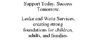 SUPPORT TODAY. SUCCESS TOMORROW. LEAKE AND WATTS SERVICES, CREATING STRONG FOUNDATIONS FOR CHILDREN, ADULTS, AND FAMILIES.