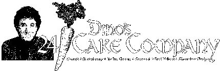 DINO'S 24 CAKE COMPANY CARROT · STRAWBERRY · ITALIAN CREME · COCONUT · RED VELVET · CHOCOLATE FUDGE