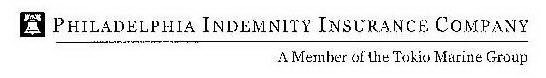 PHILADELPHIA INDEMNITY INSURANCE COMPANY A MEMBER OF THE TOKIO MARINE GROUP