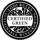 LODI RULES · SUSTAINABLE WINEGROWING · CERTIFIED GREEN