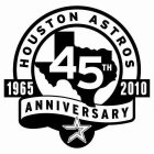 HOUSTON ASTROS 45TH ANNIVERSARY 1965 2010