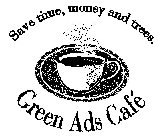SAVE TIME, MONEY AND TREES. GREEN ADS CAFÉ