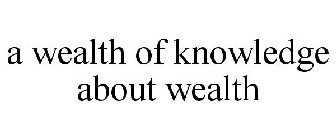 A WEALTH OF KNOWLEDGE ABOUT WEALTH